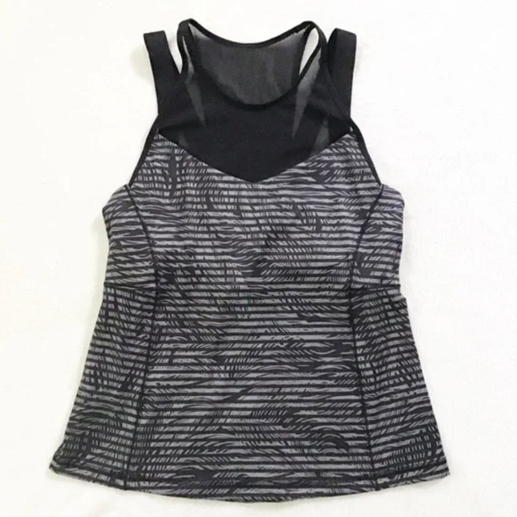 Lululemon Running in the City Tank Stripe Play Slate Black - Picture 2 of 9